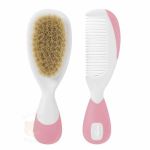 Escova e Pente Cerdas Naturais Rosa (0m+) - Chicco