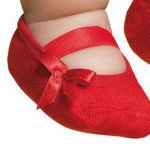 Meia Sapatilha para bebe Laço Vermelho - Puket
