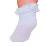 Meia Soquete para bebe Branca Renda & Laço - Puket