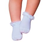 Meia Soquete para bebe Branca Renda & Laço - Puket