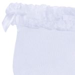 Meia Soquete para bebe Branca Renda & Laço - Puket