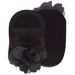 Meia Sapatilha para bebê Flor Gliter Preta - Puket