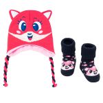 Kit Touca e Meia Soquete para bebê em lã Raposinha - Puket