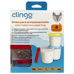 Potes Easy para Armazenamento de Leite Materno e Papinhas 6un - Clingo