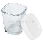 Potes de Vidro p/ Leite Materno & Papinha 150ml 4un Branco - Clingo