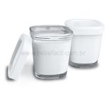 Potes de Vidro p/ Leite Materno & Papinha 150ml 4un Branco - Clingo