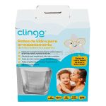 Potes de Vidro p/ Leite Materno & Papinha 150ml 4un Branco - Clingo