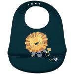Babador com Cata-migalhas de Silicone Flex Leão Luke (3m+) - Clingo