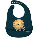 Babador com Cata-migalhas de Silicone Flex Leão Luke (3m+) - Clingo