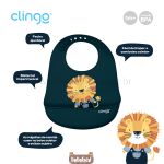 Babador com Cata-migalhas de Silicone Flex Leão Luke (3m+) - Clingo