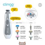 Kit Lixa de Unha Elétrico Deluxe Cinza (0m+) - Clingo