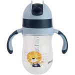Copo com Alça e Canudo de Silicone Leão Luke 220ml (6m+) - Clingo