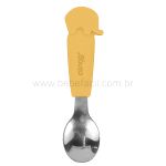 Kit Garfo e Colher em Inox e Silicone Flex Steel Mostarda (6m+) - Clingo