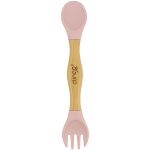 Talher Duplo de Bambu e Silicone Green Multi Rosa (6m+) - Clingo