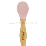 Talher Duplo de Bambu e Silicone Green Multi Rosa (6m+) - Clingo