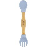 Talher Duplo de Bambu e Silicone Green Multi Azul (6m+) - Clingo