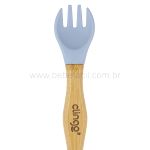 Talher Duplo de Bambu e Silicone Green Multi Azul (6m+) - Clingo