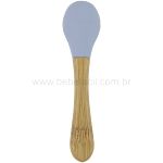 Colher de Treinamento de Bambu e Silicone Green Azul (6m+) - Clingo
