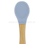 Colher de Treinamento de Bambu e Silicone Green Azul (6m+) - Clingo