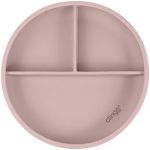 Prato em Silicone com Divisórias e Ventosa Flex Rosa (6m+) - Clingo