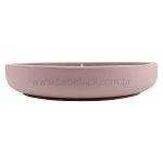 Prato em Silicone com Divisórias e Ventosa Flex Rosa (6m+) - Clingo