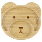 Prato de Bambu com Divisórias e Ventosa Urso Green (6m+) - Clingo