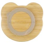 Prato de Bambu com Divisórias e Ventosa Urso Green (6m+) - Clingo