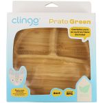 Prato de Bambu com Divisórias e Ventosa Green (6m+) - Clingo