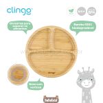 Prato de Bambu com Divisórias e Ventosa Green (6m+) - Clingo