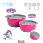 Kit 2 Tigelas com Tampa Colors Rosa (6m+) - Clingo
