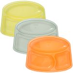 Kit 3 Pratos com Divisórias para bebê Colors (6m+) - Clingo