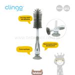 Escova para Mamadeira Premium em Silicone Cinza (0m+) - Clingo