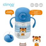 Copo de Tritan c/ Canudo Tigre 300ml (6m+) - Clingo