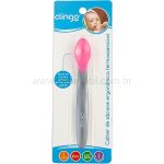 Colher de Silicone Ergonômica Termossensível Pink (6m+) - Clingo