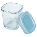 Potes de Vidro p/ Leite Materno & Papinha 150ml 4un Azul - Clingo