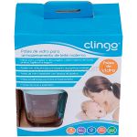 Potes de Vidro p/ Leite Materno & Papinha 150ml 4un Azul - Clingo