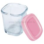 Potes de Vidro p/ Leite Materno & Papinha 150ml 4un Rosa - Clingo