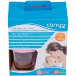 Potes de Vidro p/ Leite Materno & Papinha 150ml 4un Rosa - Clingo