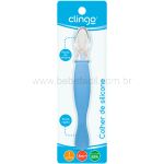 Colher de Silicone Azul (6m+) - Clingo