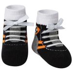 Meia Soquete para bebê Tênis Preto/Laranja - Puket