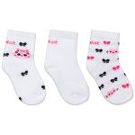 Kit com 3 meias Soquete para bebê Gatinha Laços - Puket