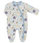 Macacão longo para bebê em plush Blue Jungle - Anjos Baby