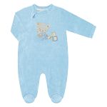 Macacão longo c/ zíper para bebê em plush Ursinho Letras - Anjos Baby