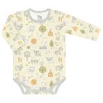 Body longo c/ Calça Saruel para bebê em suedine Fazendinha - Anjos Baby