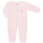 Macacão longo para bebê em suedine Rosa - Junkes Baby