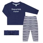 Blusão c/ Legging e Faixa para bebê em moletinho Mommy & Daddy - Junkes Baby