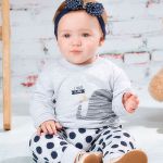 Blusão c/ Calça saruel para bebê em moletinho Elefantinha Mescla - Junkes Baby