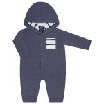 Macacão longo c/ capuz para bebê Denim Listras - Baby Gut