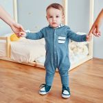 Macacão longo c/ capuz para bebê Denim Listras - Baby Gut