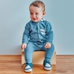 Macacão longo c/ capuz para bebê Denim Listras - Baby Gut